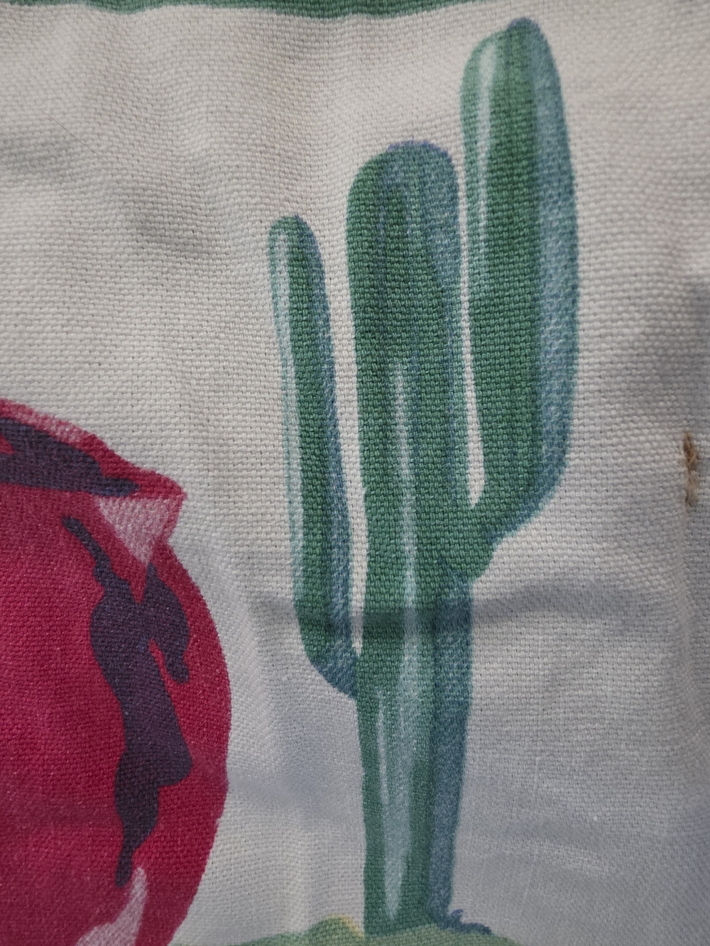 Vintage Midcentury Cactus Print Table Linen - Decorative Southwest Dining Accent